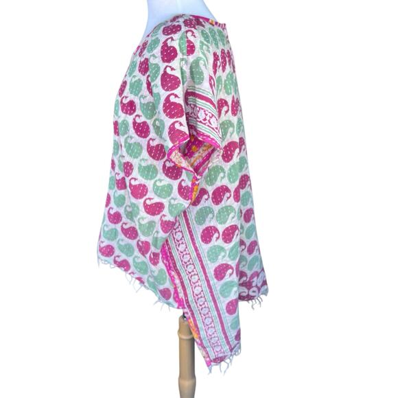 Kantha Reversible Lightweight Cotton Boho Handstiched Top NWOT - Picture 9 of 11
